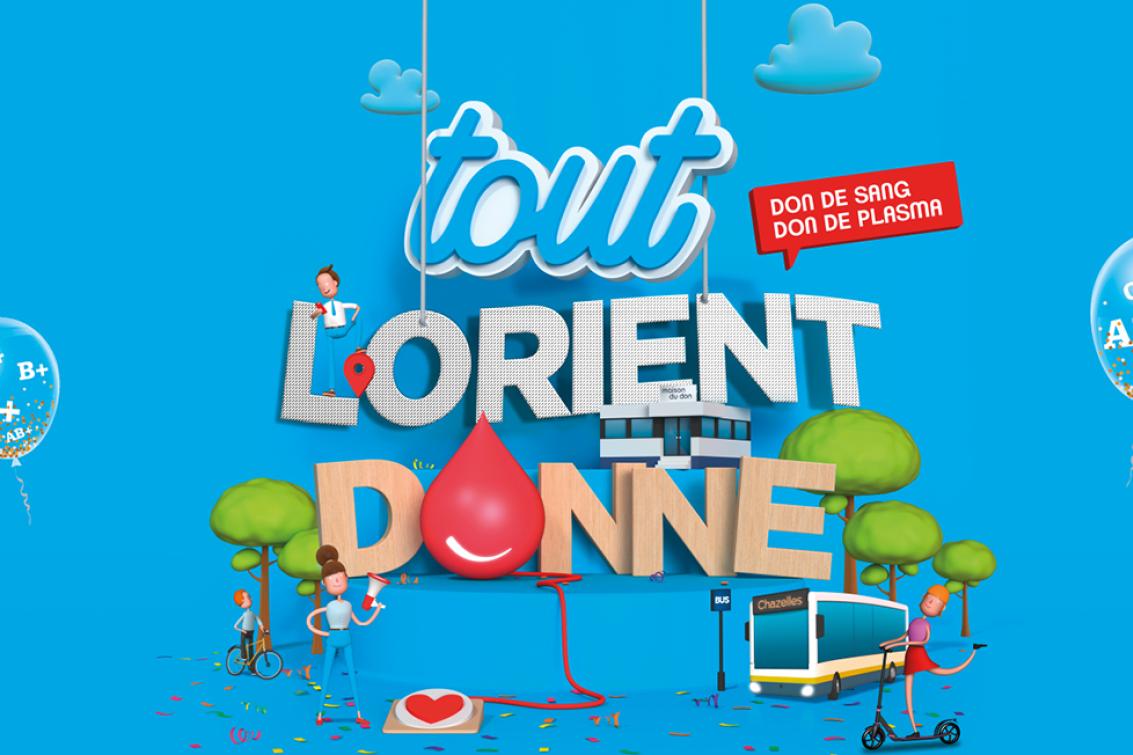 Graphismes et texte "Tout Lorient donne"