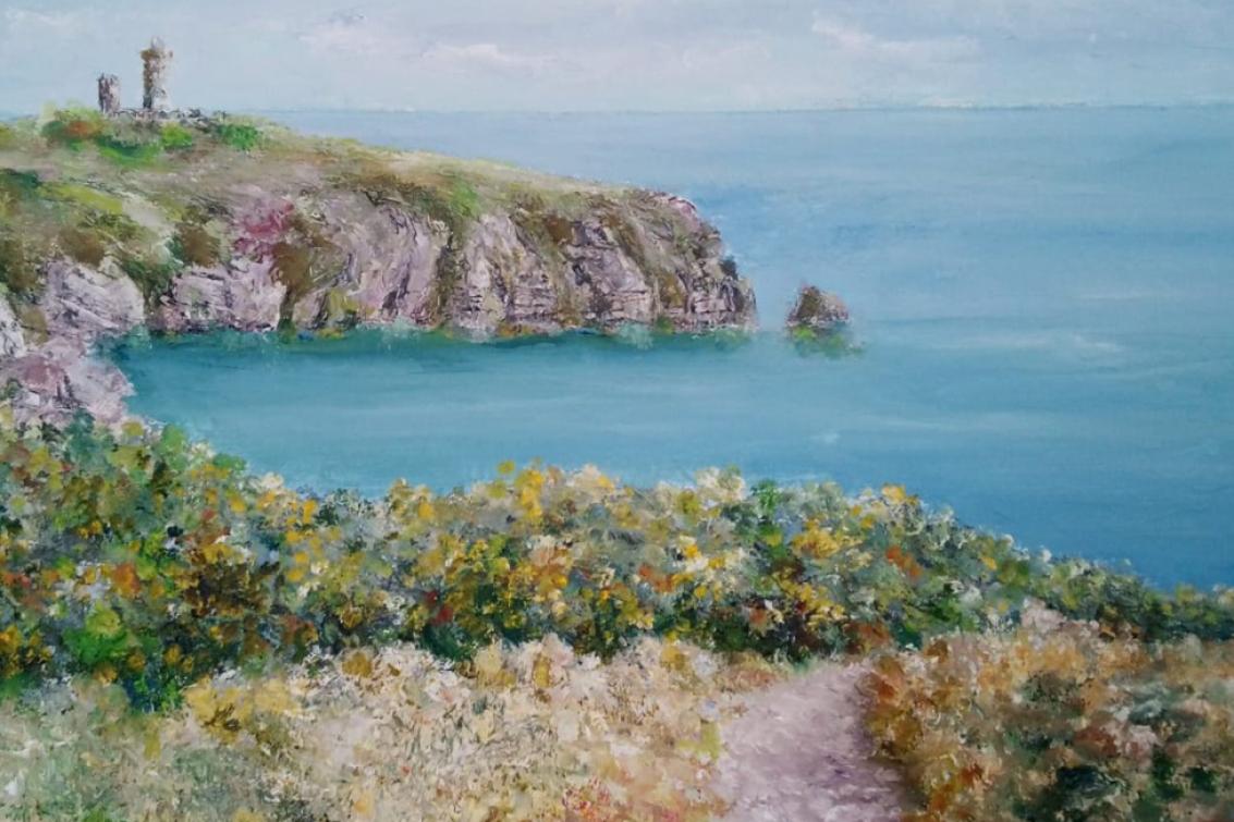 Peinture de Guy Romé représentant la côte bretonne