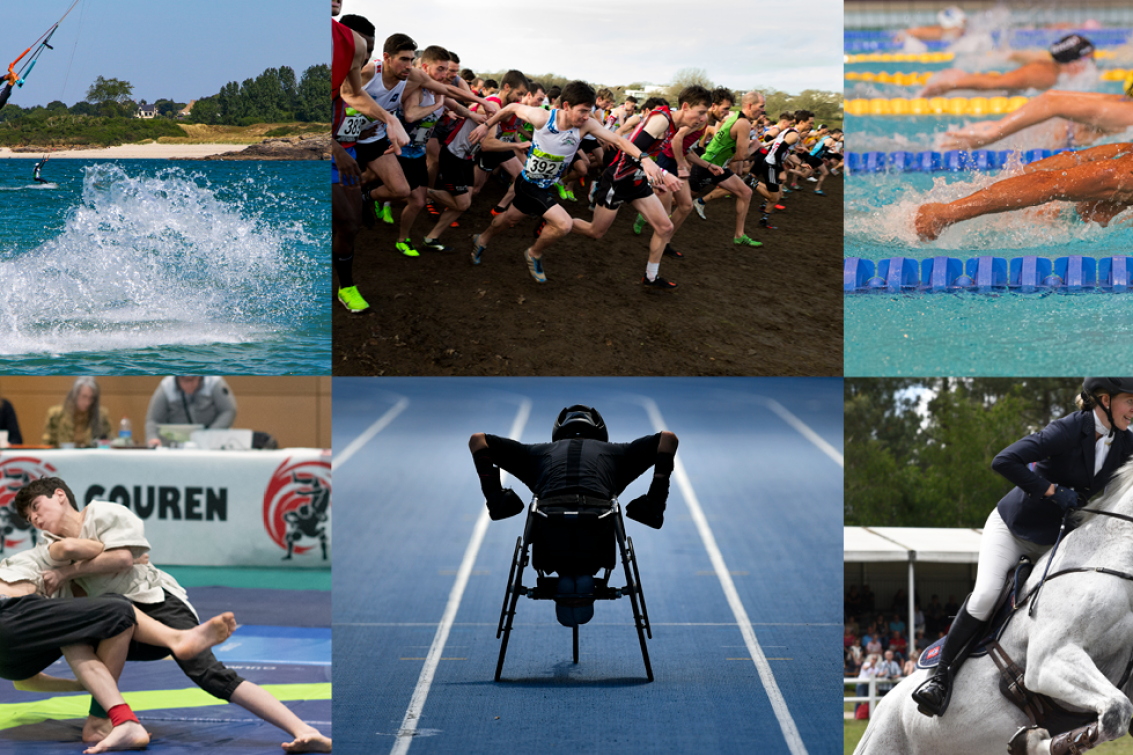 Montage de 6 photographies de sportifs