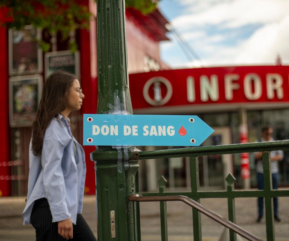 Panneau collecte don de sang EFS